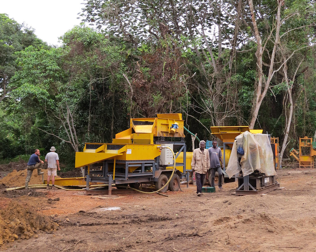 Central African Republic, installation and commissioning of a 40-tph diamond processing unit
